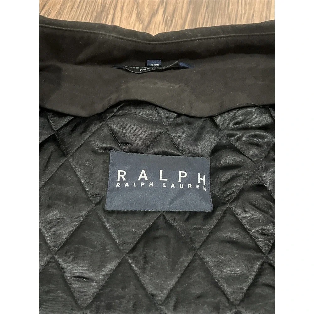 Ralph Lauren men's size 44R Long coat Black Removable liner Without Belt